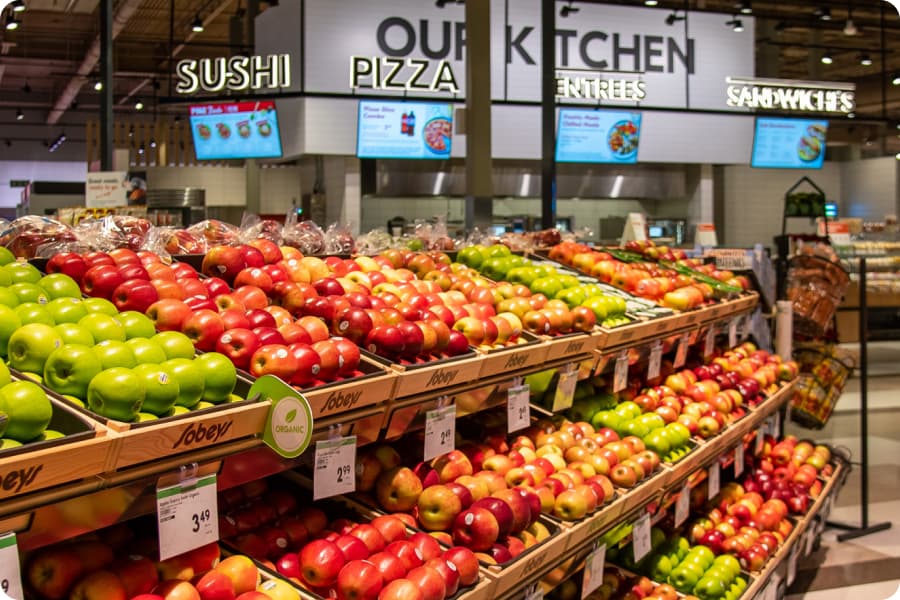 An image of fruits in store